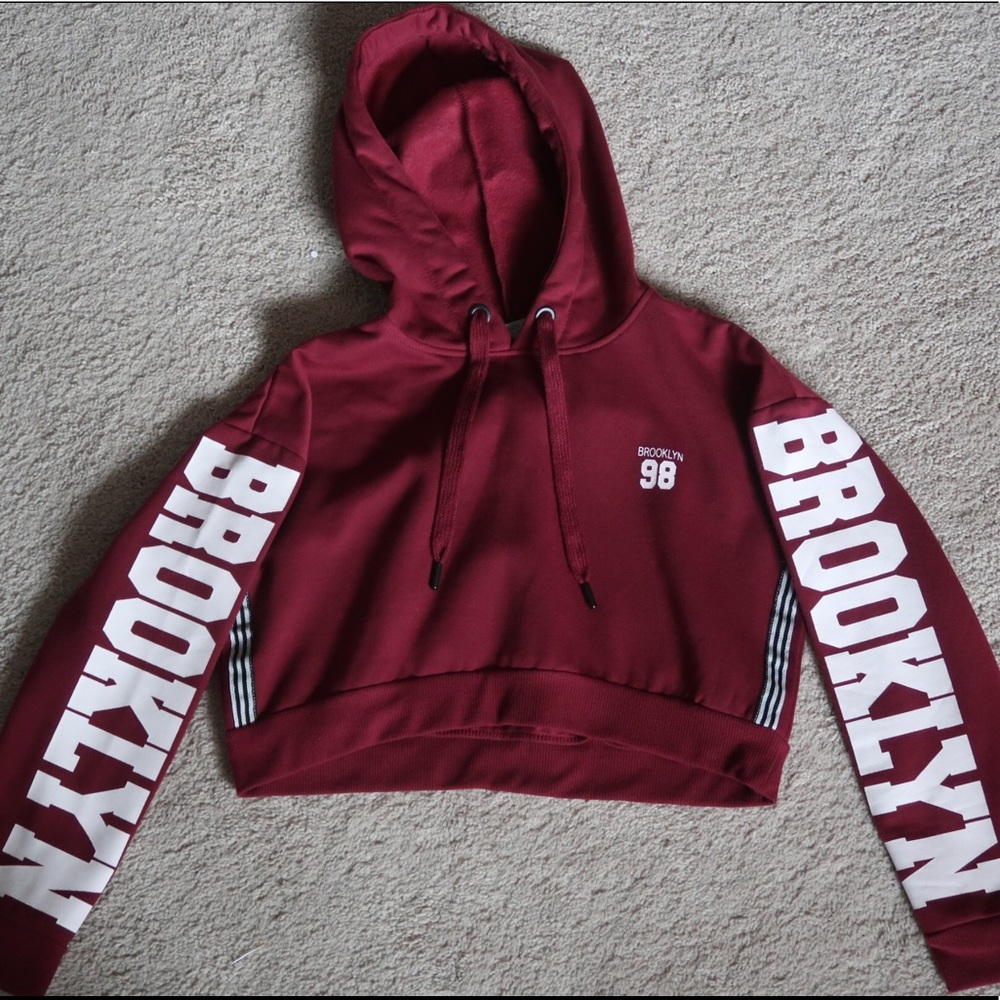 Cropped Maroon Hoodie